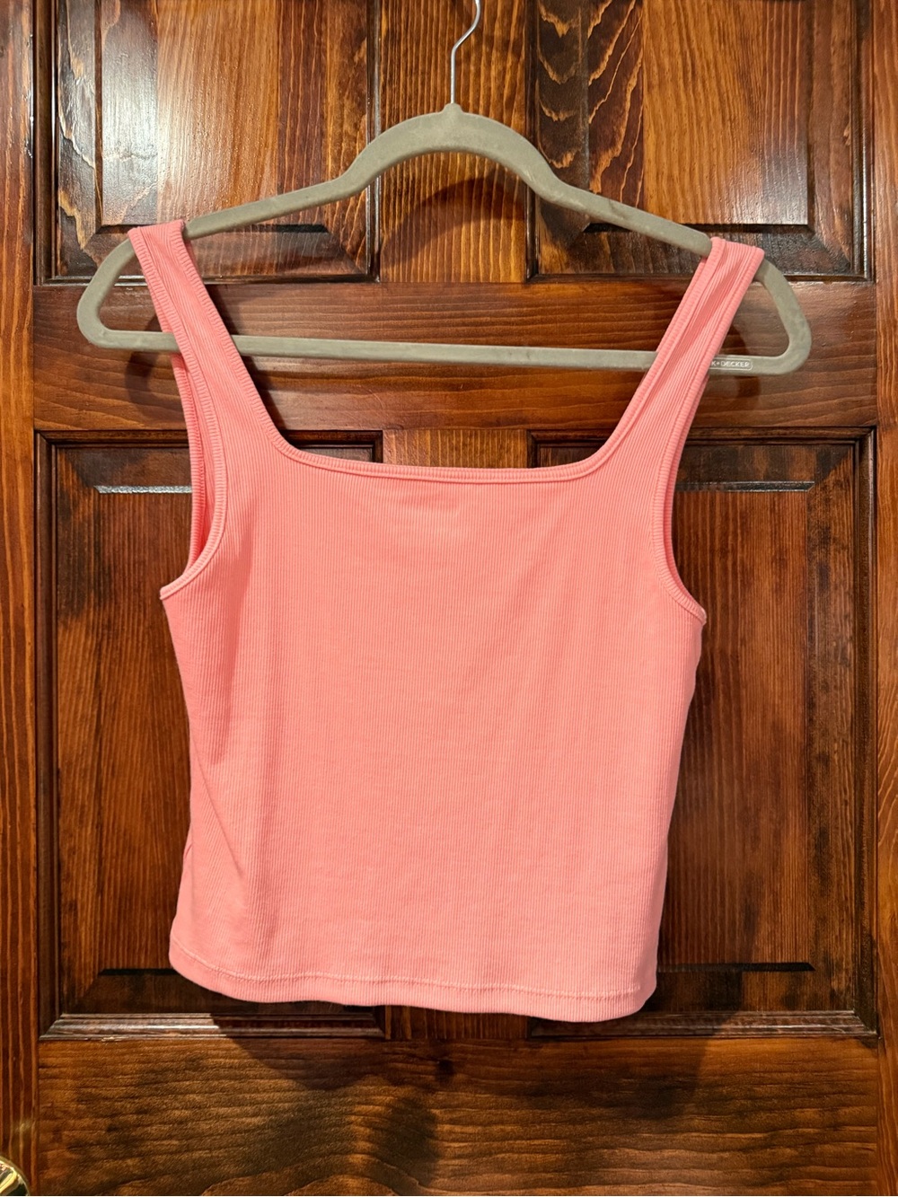 Old Navy Ribbed Square-Neck Crop Tank in Coral